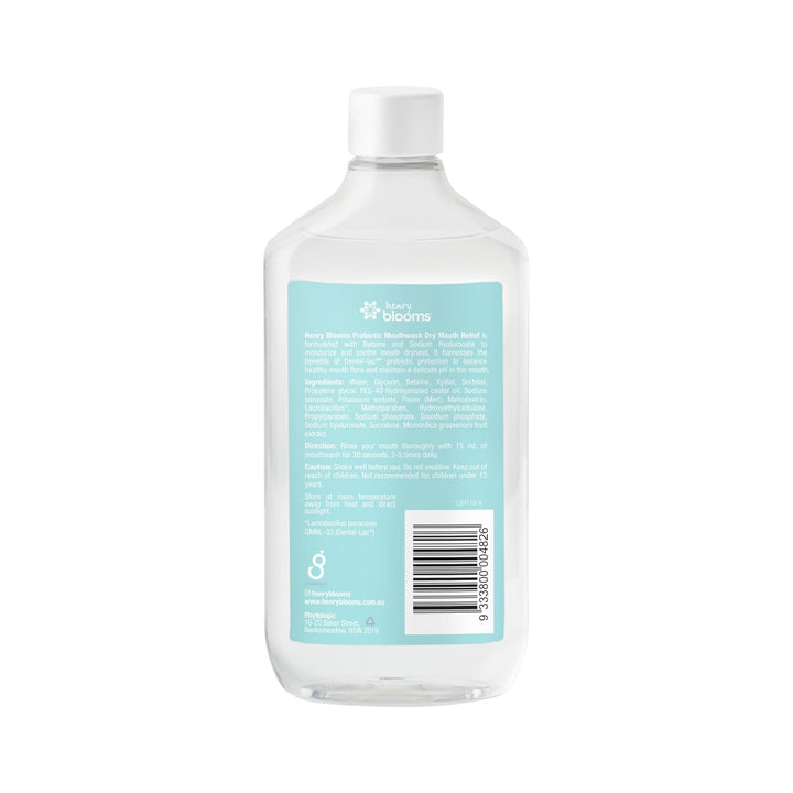 Henry Blooms Probiotics Mouthwash Dry Mouth Relief 375 mL