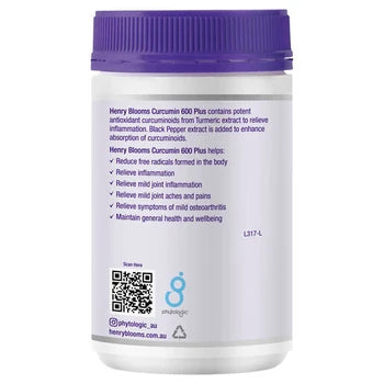 Henry Blooms Curcumin 600 Plus 120 Capsules
