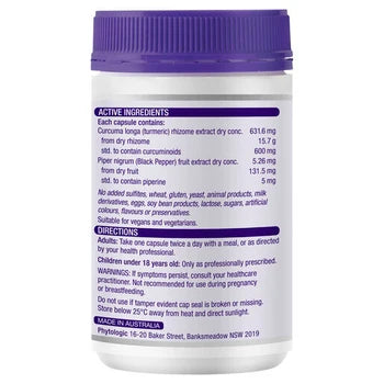 Henry Blooms Curcumin 600 Plus 120 Capsules