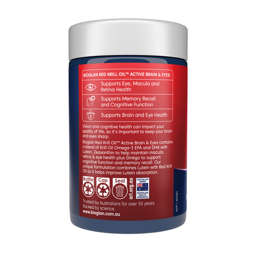 Bioglan Red Krill Oil™ Active Brain &amp; Eyes 60 Capsules