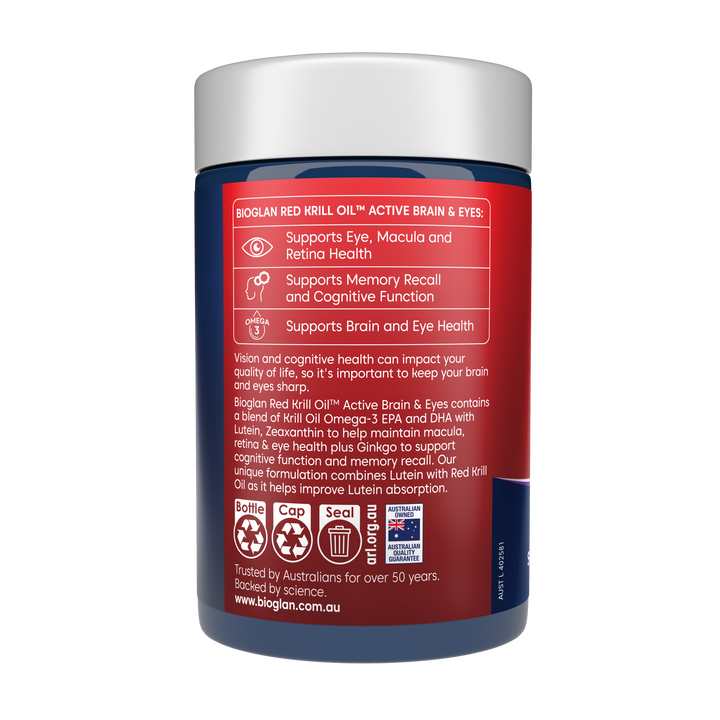 Bioglan Red Krill Oil™ Active Brain &amp; Eyes 60 Capsules
