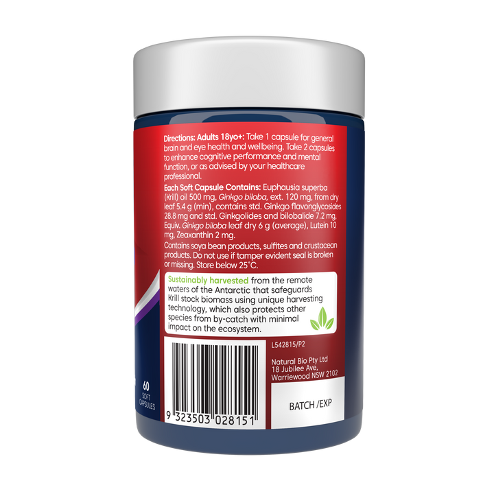 Bioglan Red Krill Oil™ Active Brain &amp; Eyes 60 Capsules