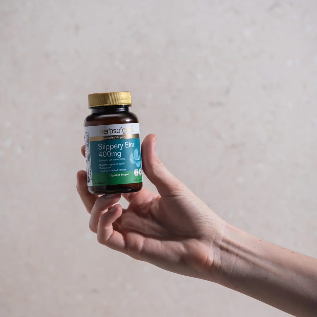 Herbs of Gold Slippery Elm 400mg 60 Capsules