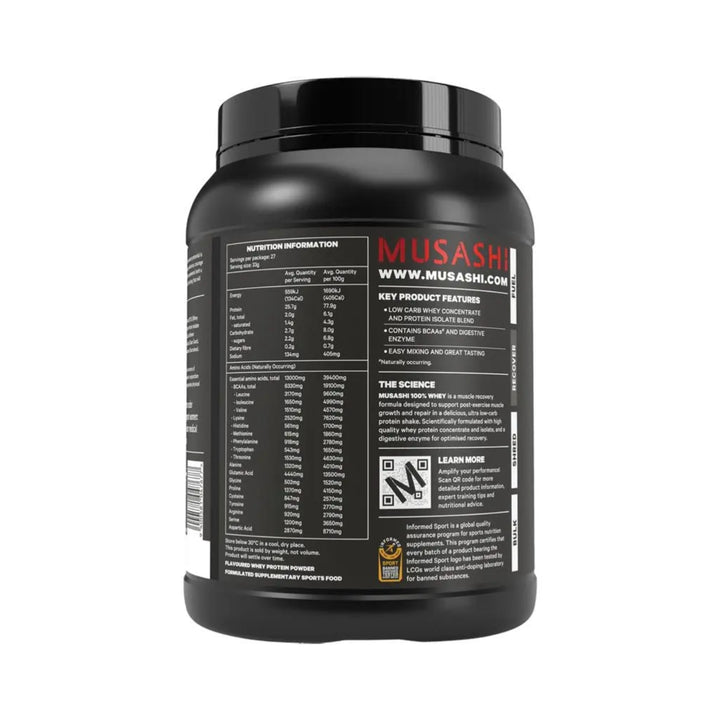Musashi 100% Whey Protein Powder Vanilla 900 g