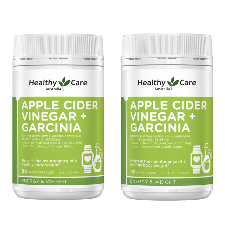 Healthy Care Apple Cider Vinegar + Garcinia 90 Capsules