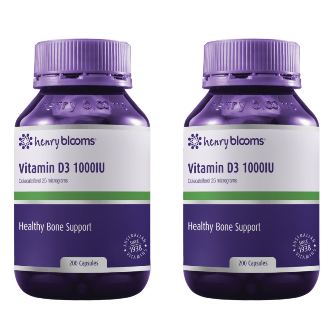 Henry Blooms 1000IU Vitamin D3 200 Capsules