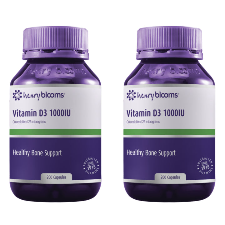 Henry Blooms 1000IU Vitamin D3 200 Capsules