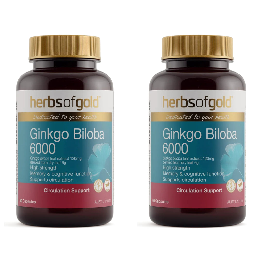 Herbs of Gold Ginkgo Biloba 6000 60 Capsules