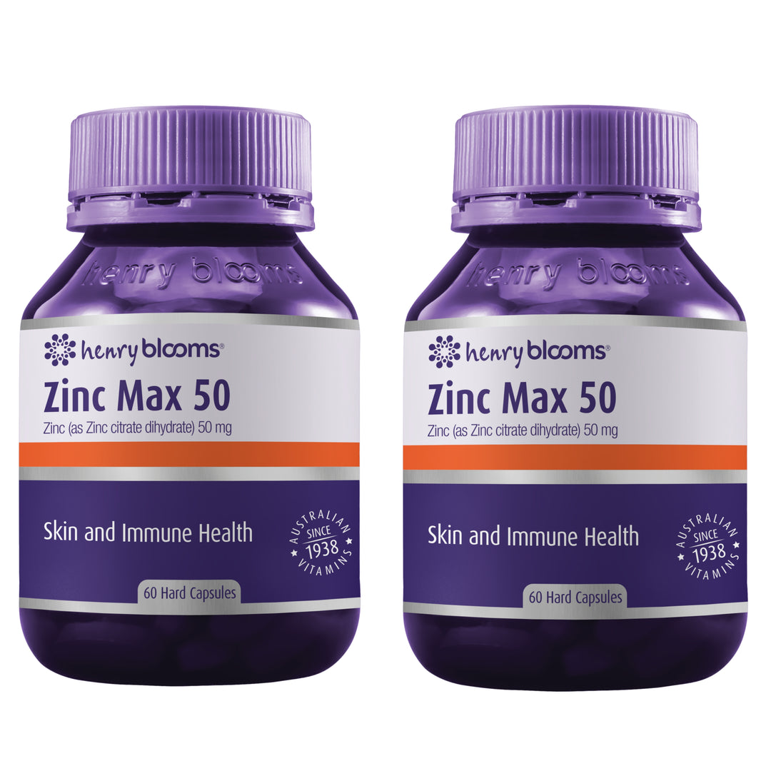 Henry Blooms Zinc Max 50mg 60 Capsules