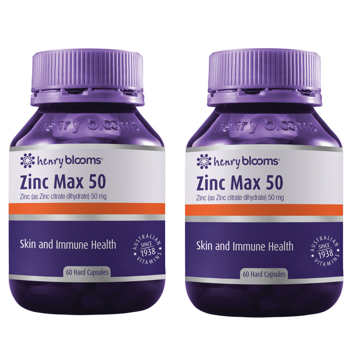 Henry Blooms Zinc Max 50mg 60 Capsules