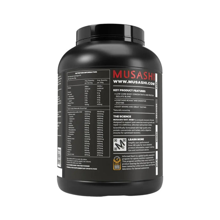 Musashi 100% Whey Protein Powder Vanilla 2kg