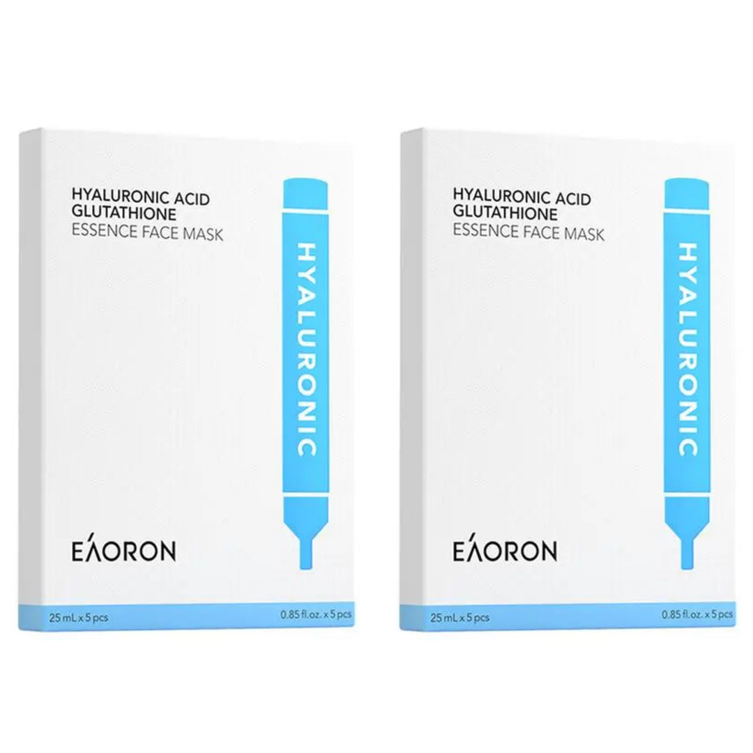 Eaoron Hyaluronic Acid Glutathione Essence Face Mask（5 Masks × 25 mL Each）