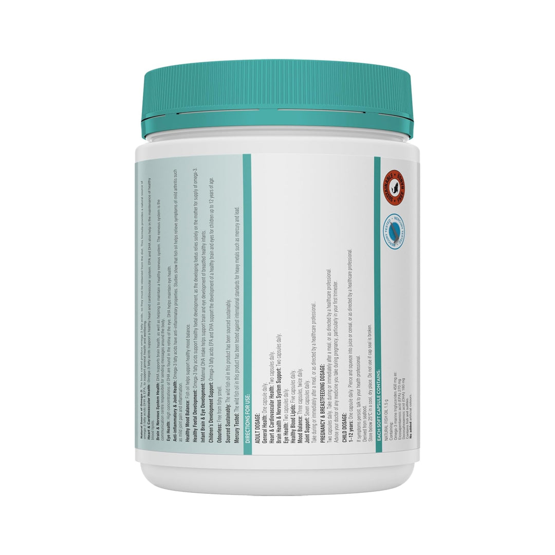 Swisse Ultiboost Odourless High Strength Wild Fish Oil 1500mg 200 Capsules
