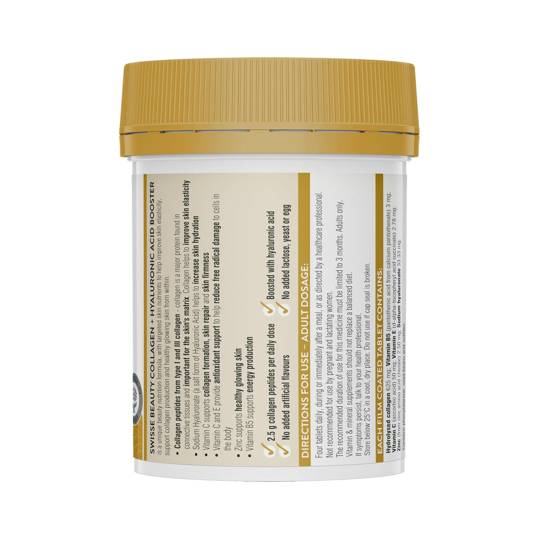 Swisse Beauty Collagen + Hyaluronic Acid Booster 80 Tablets