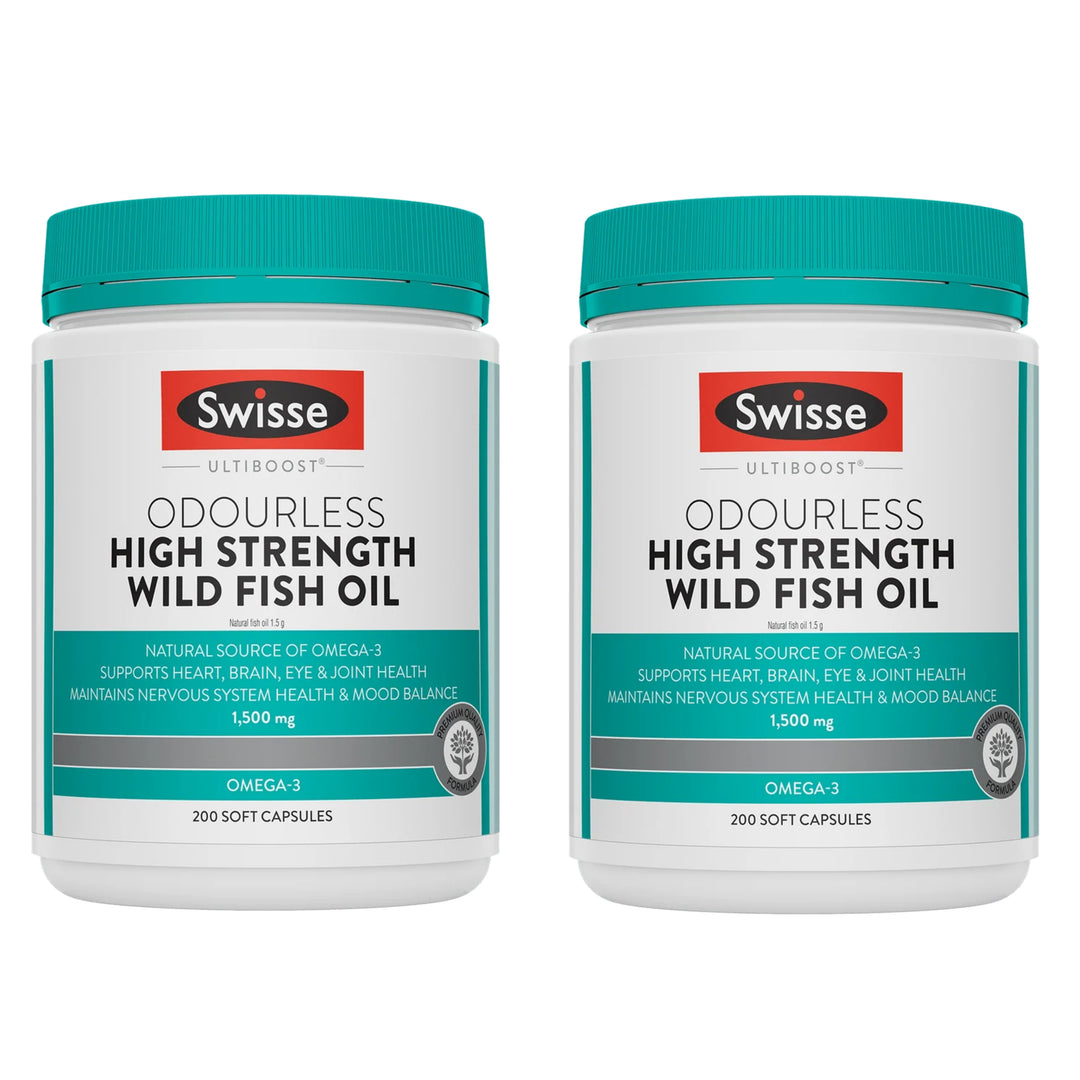 Swisse Ultiboost Odourless High Strength Wild Fish Oil 1500mg 200 Capsules