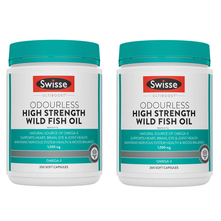 Swisse Ultiboost Odourless High Strength Wild Fish Oil 1500mg 200 Capsules