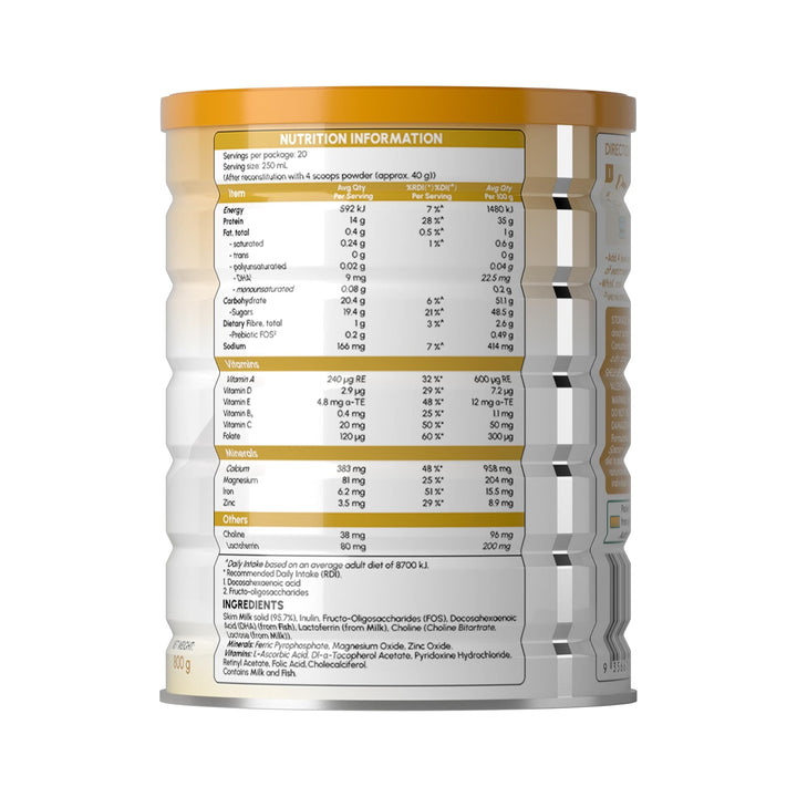 Moroka Golden Years Nutritionally Balanced Skim Milk Powder with Lactoferrin 800 g