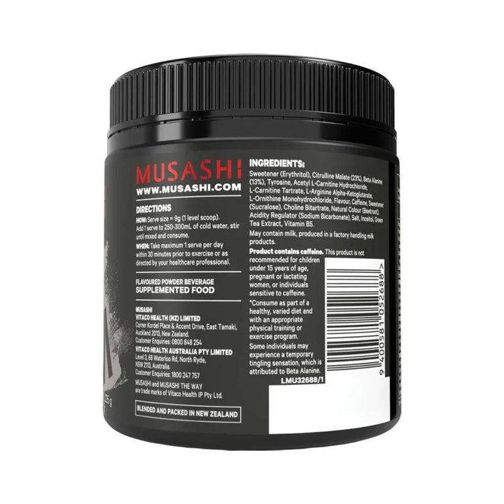Musashi Pre Workout Shred Watermelon 225g