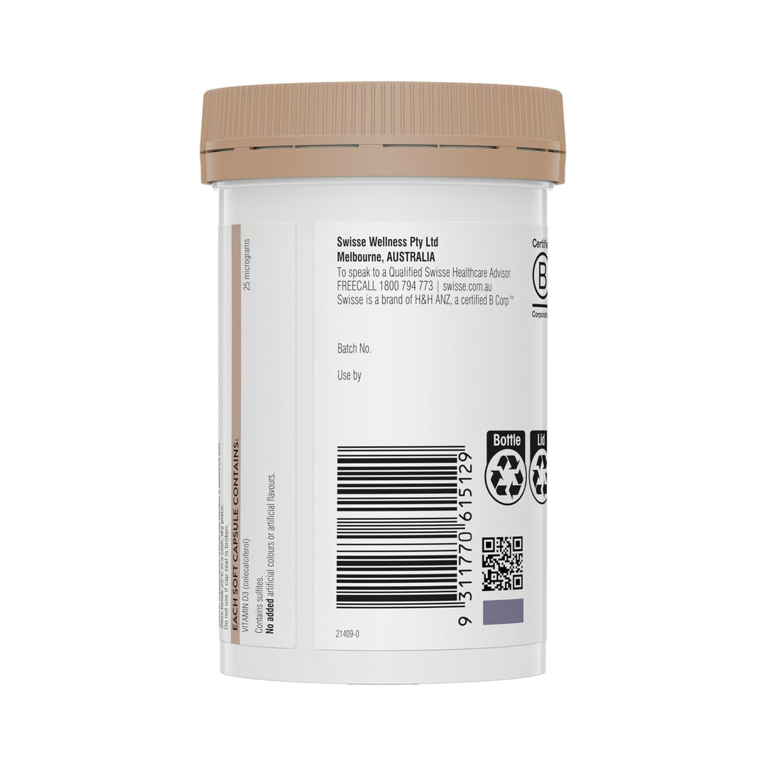 Swisse Ultiboost Vitamin D 400 Capsules
