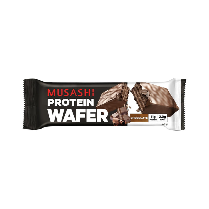 Musashi Protein Wafer Bar Chocolate Pack of 12 (12 x 40g Protein Wafer Bars)