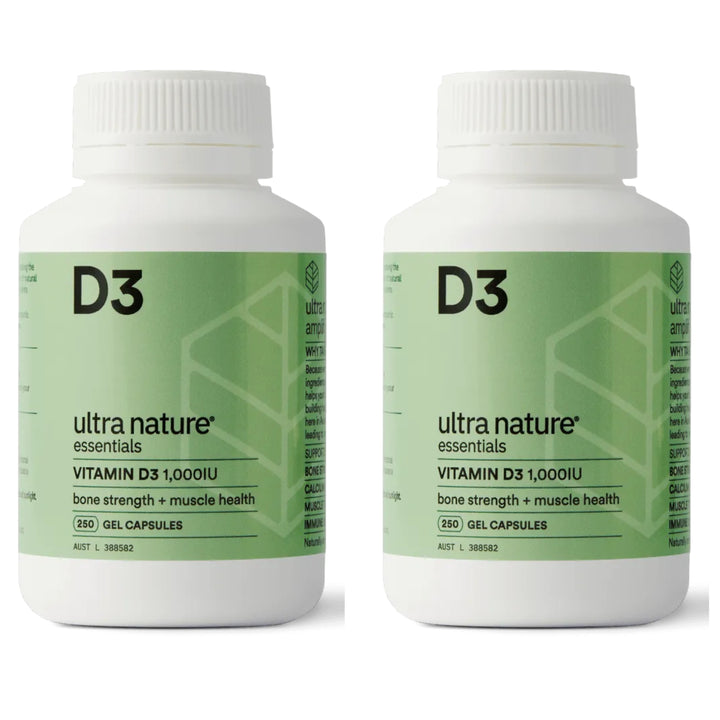 Ultra Nature Vitamin D3 1000IU 250 Capsules