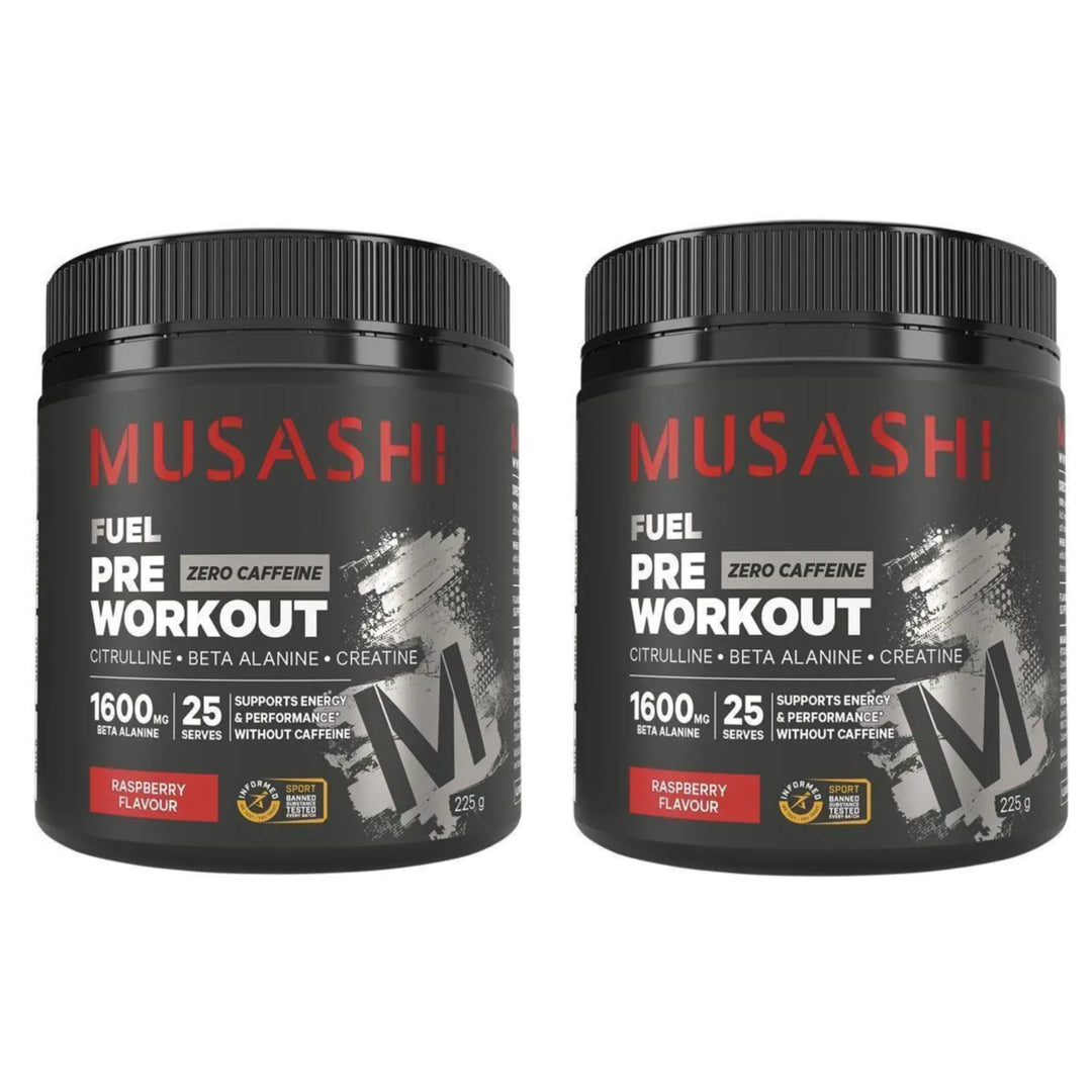 Musashi Pre Workout Zero Caffeine Red Raspberry 225g