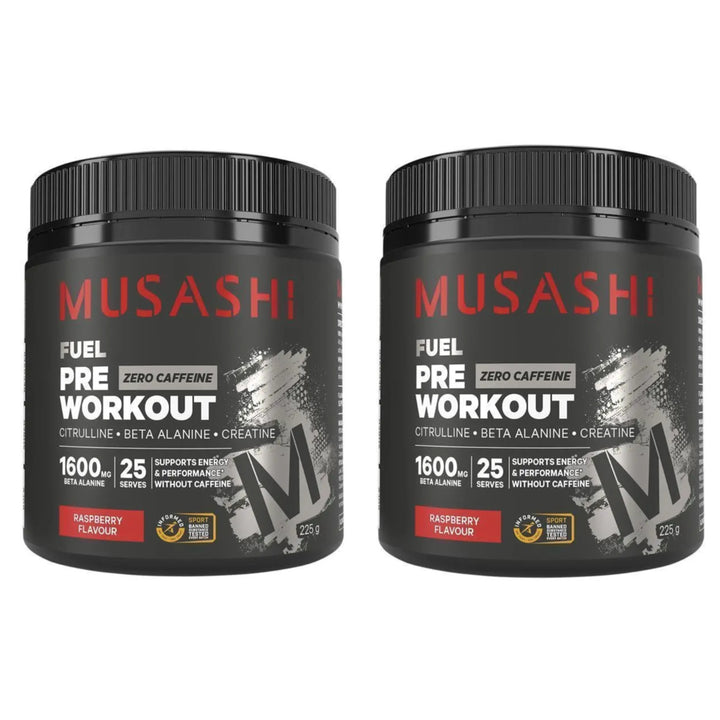 Musashi Pre Workout Zero Caffeine Red Raspberry 225g