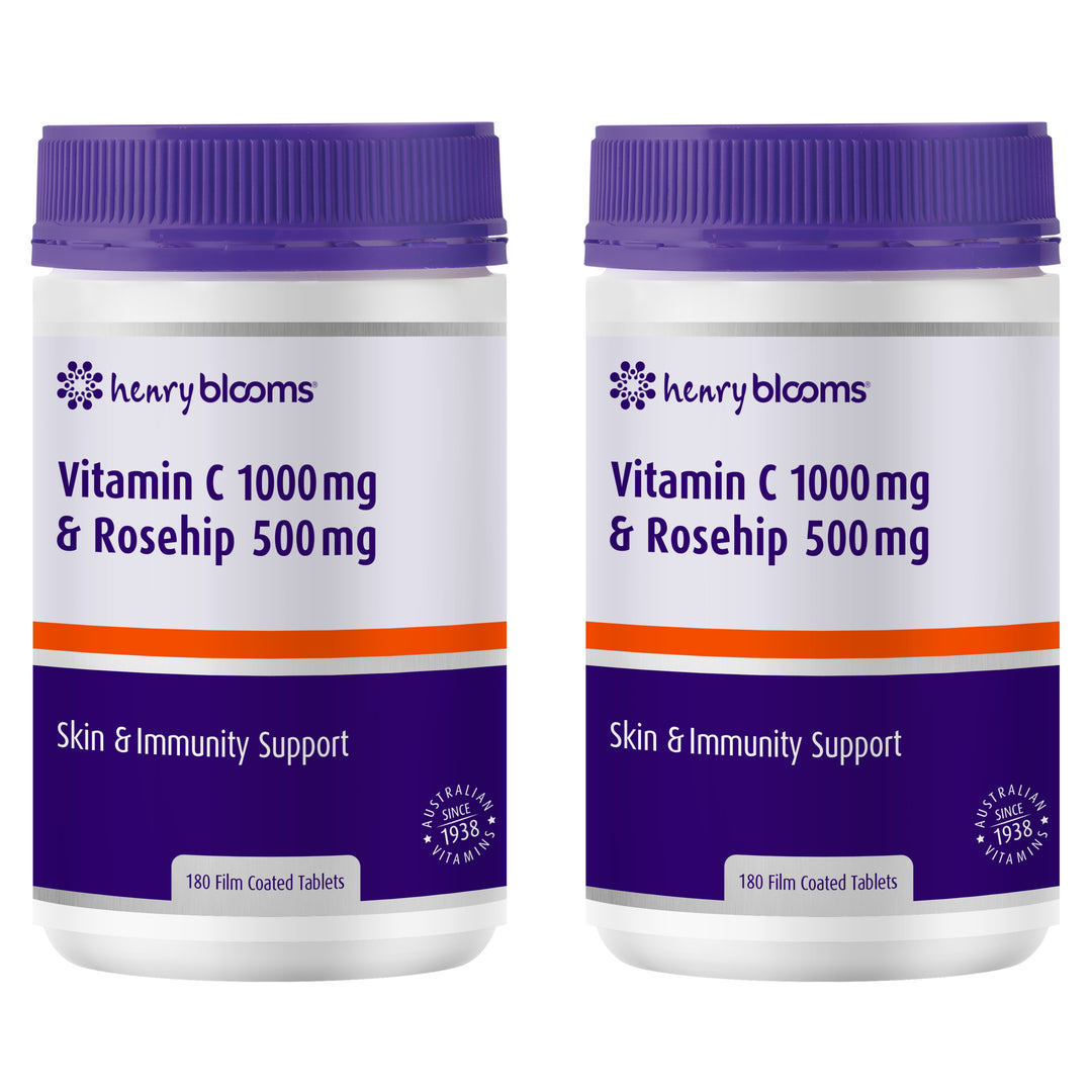 Henry Blooms Vitamin C 1000mg &amp; Rosehip 500mg 180 Tablets