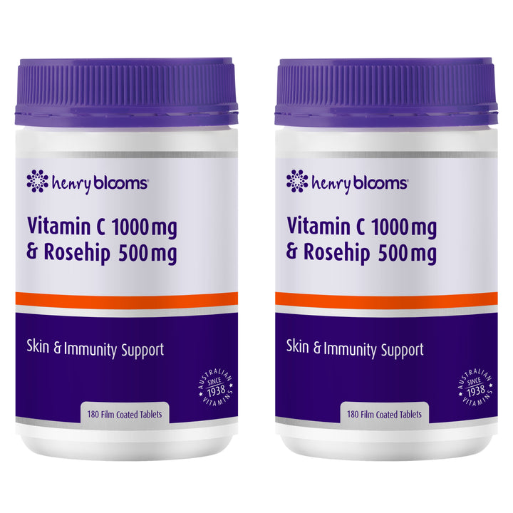 Henry Blooms Vitamin C 1000mg &amp; Rosehip 500mg 180 Tablets