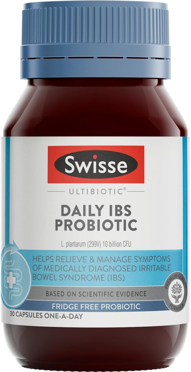 Swisse Ultibiotic Daily IBS Probiotic | Helps Relieve and Manage Symptoms of IBS | 30 Capsules