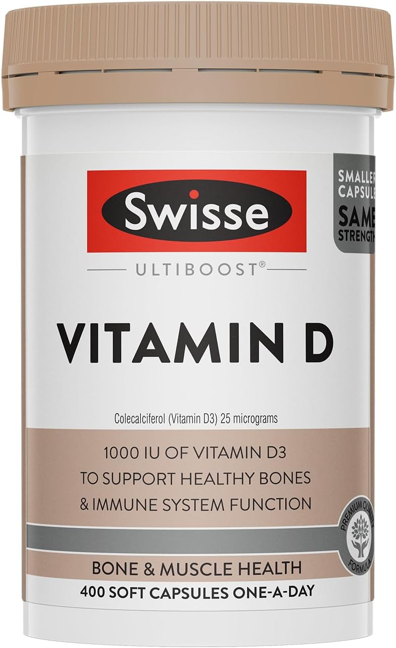Swisse Ultiboost Vitamin D - Supports Bone &amp; Muscle Health &amp; Maintains Healthy Immune System - 400 Capsules