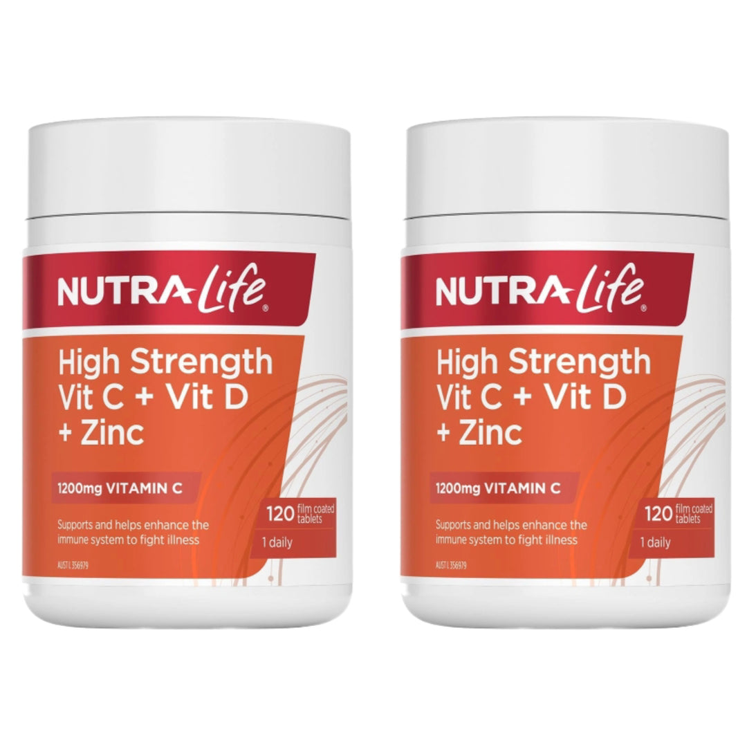 Nutra-Life High Strength Vitamin C, Vitamin D + Zinc 120 Tablets