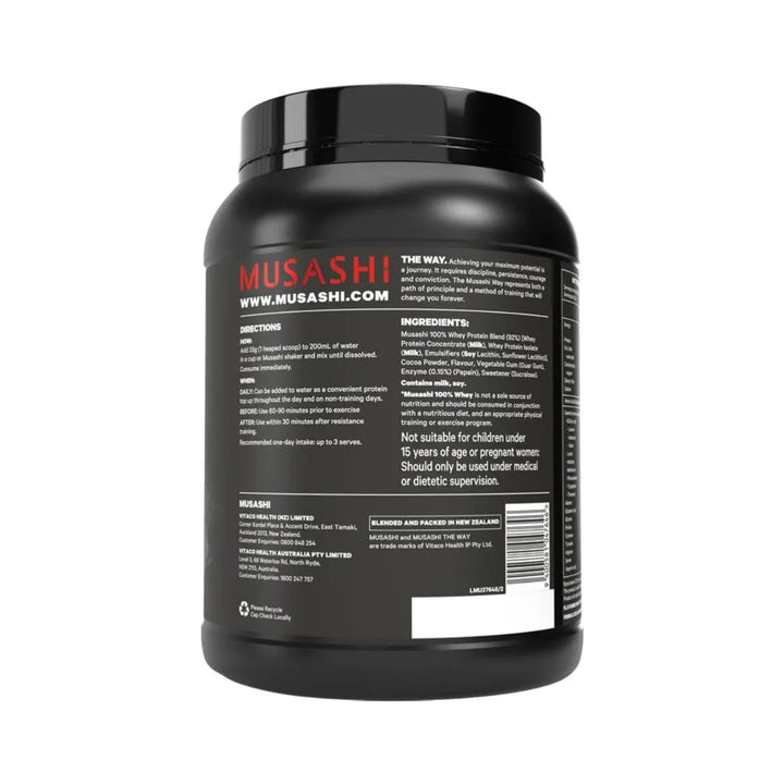 Musashi 100% Whey Protein Powder Chocolate 900g