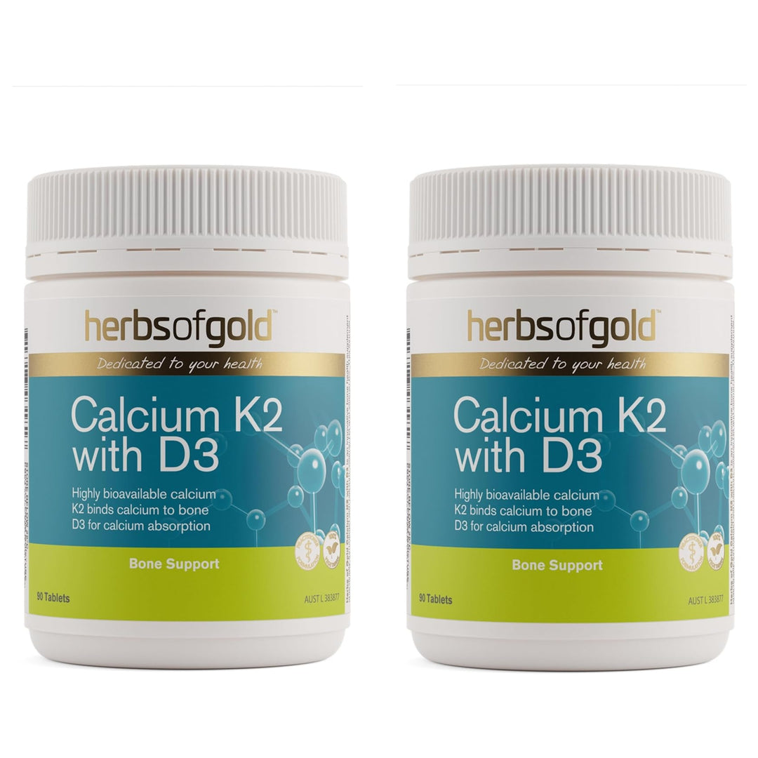Herbs of Gold Calcium K2 with D3 90 Tablets