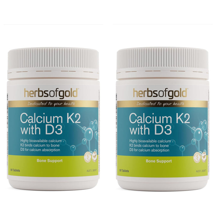 Herbs of Gold Calcium K2 with D3 90 Tablets