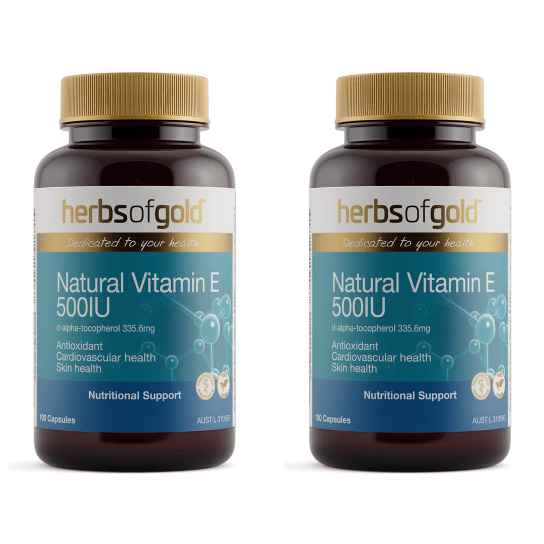 Herbs Of Gold Natural Vitamin E 500IU 100 Capsules