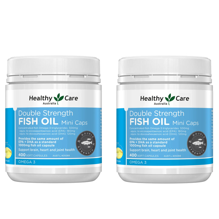 Healthy Care Double Strength Fish Oil Mini Caps 400 Capsules
