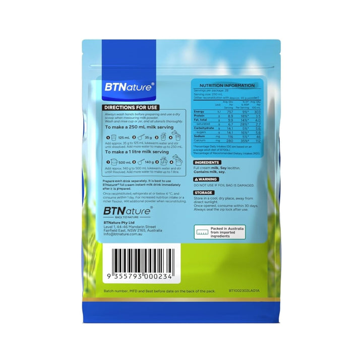 BTNature® Full Cream Instant Milk Powder 1 kg