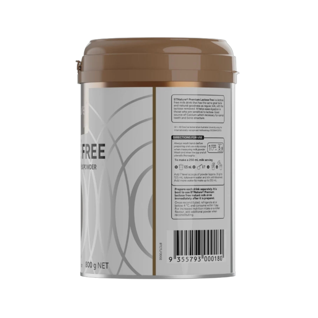 BTNature® Premium Lactose Free Instant Full Cream Milk Powder 800g