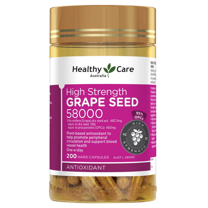 Healthy Care High Strength Grape Seed 58000 200 Capsules