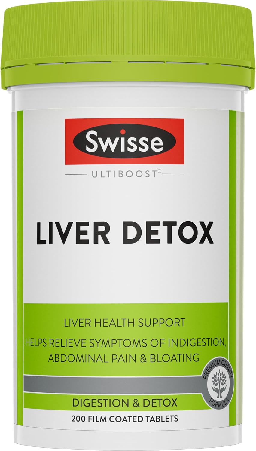 Swisse Ultiboost Liver Detox - with Milk Thistle, Globe Artichoke &amp; Turmeric For Liver Health Support - 200 Tablets