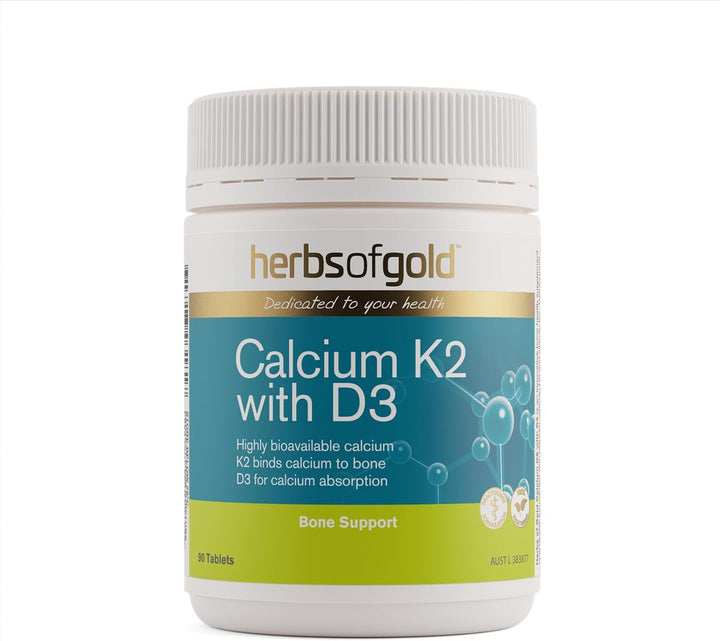 Herbs of Gold Calcium K2 with D3 90 Tablets