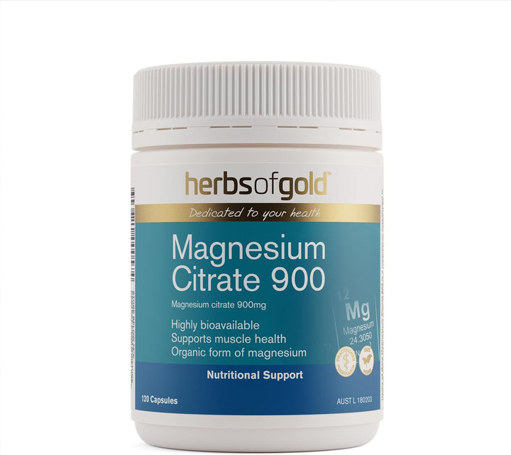 Herbs of Gold Magnesium Citrate 900 120 Capsules