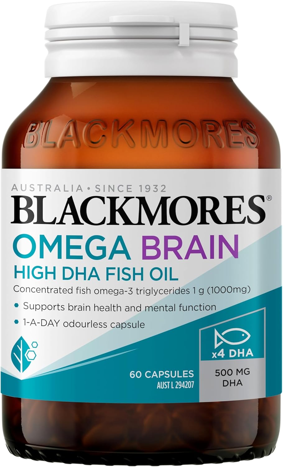 Blackmores Omega Brain | Supports Eye &amp; Brain Health | Maintains Cognitive Function | 60 Tablets