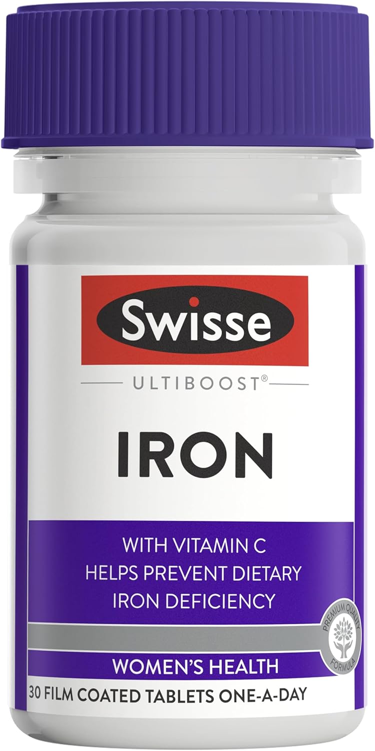 Swisse Ultiboost Iron - with Vitamin C to Support Dietary Iron Absorption - 30 Tablets