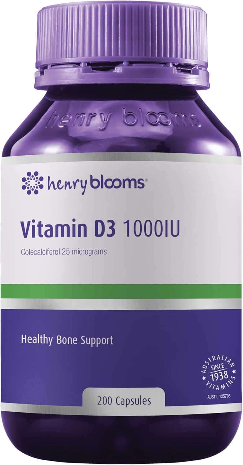 Henry Blooms 1000IU Vitamin D3 200 Capsules