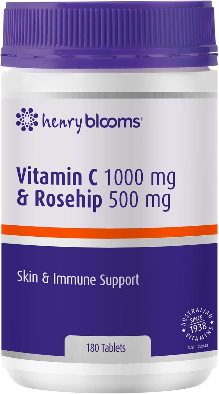 Henry Blooms 1000 mg Vitamin C and 500 mg Rosehip 180 Tablets