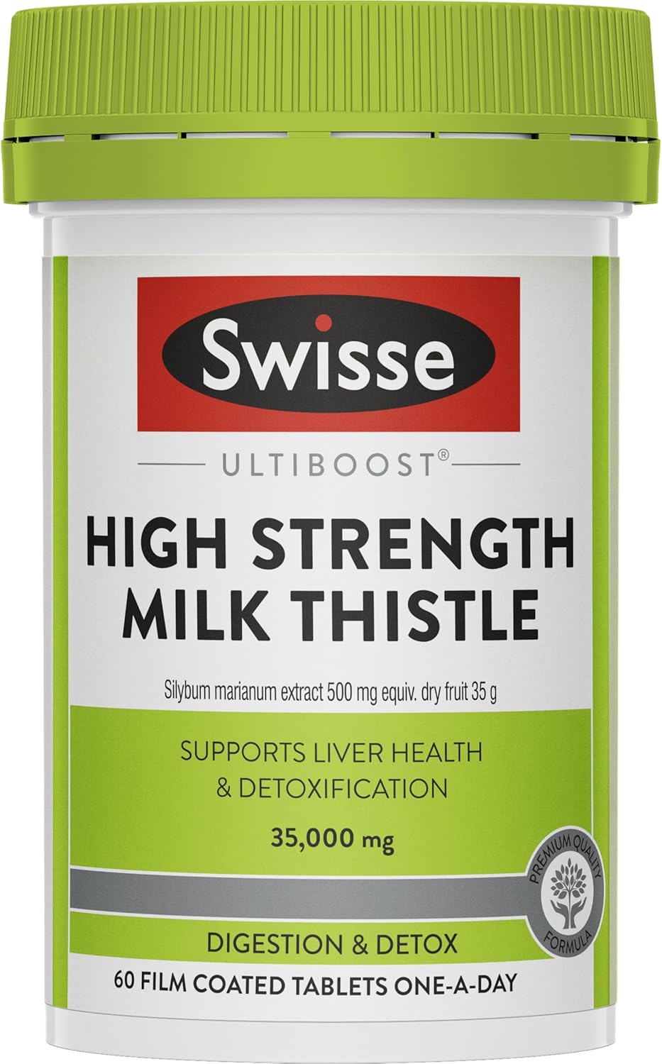 Swisse Ultiboost High Strength Milk Thistle - Supports Liver Health &amp; Detoxification - 60 Tablets