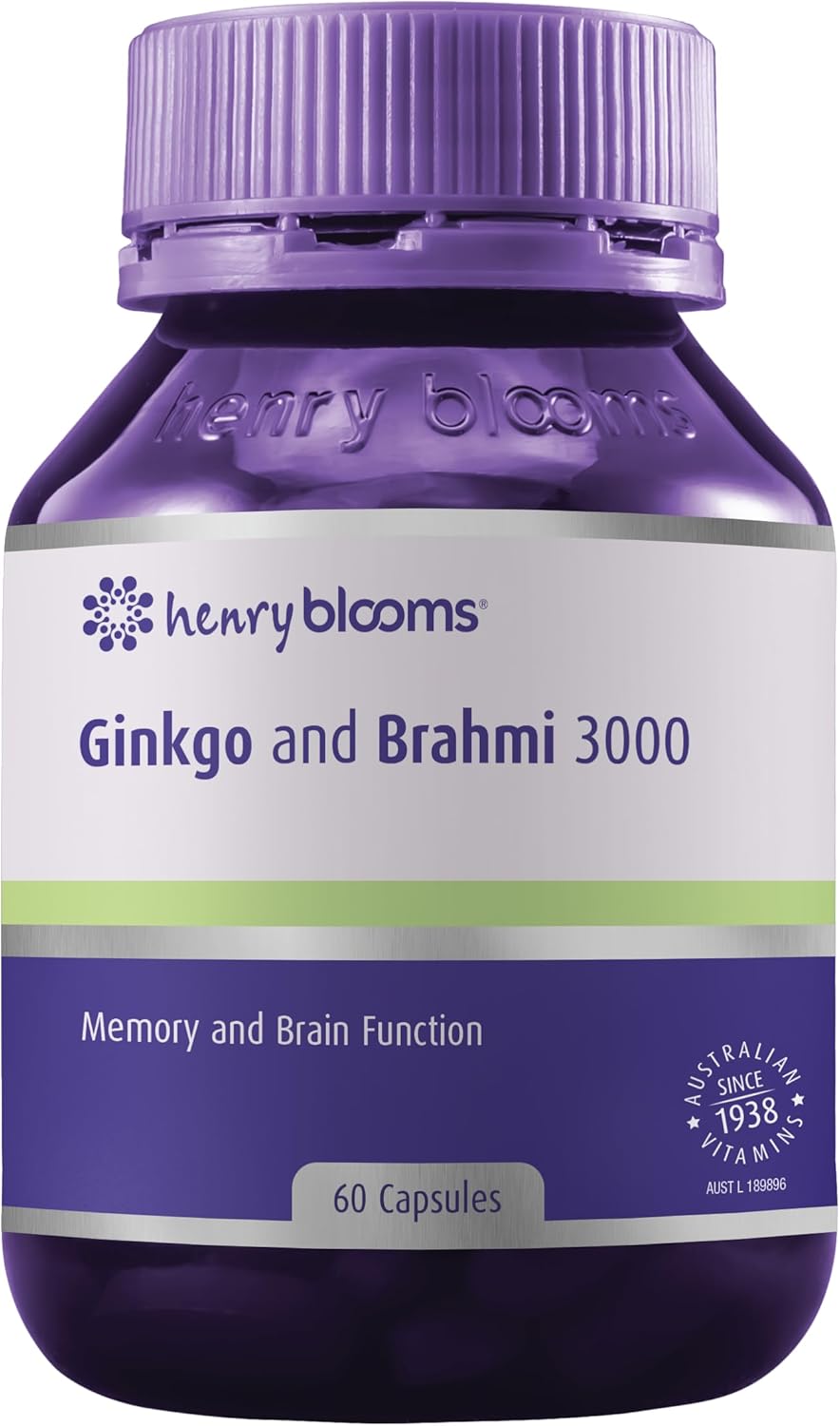 Henry Blooms Ginkgo and Brahmi 3000 60 Vegetarian Capsules
