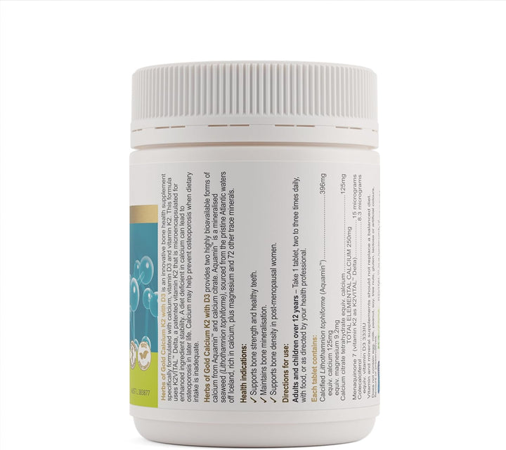 Herbs of Gold Calcium K2 with D3 90 Tablets